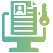 Digital security icon with key