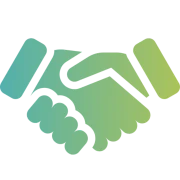 Handshake icon with gradient colors